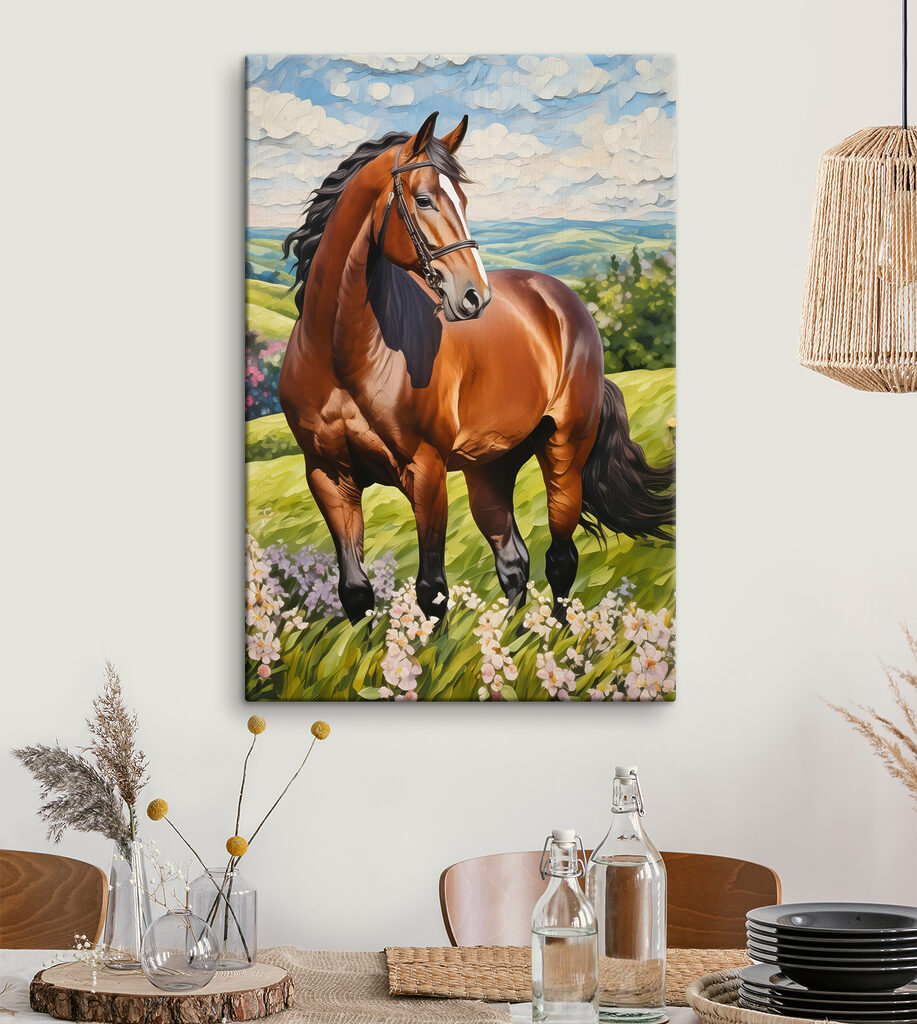 Caballo en la pradera — interior 1