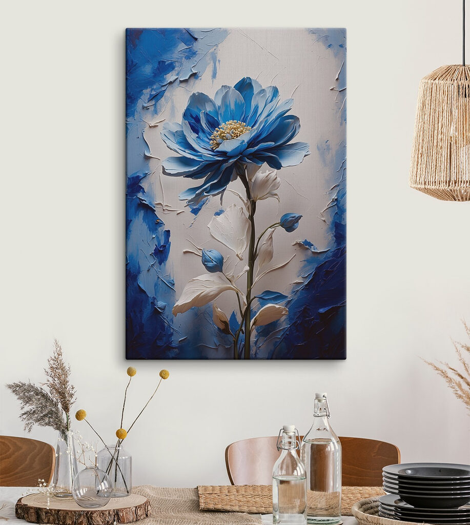Flor azul en pinceladas — interior 3