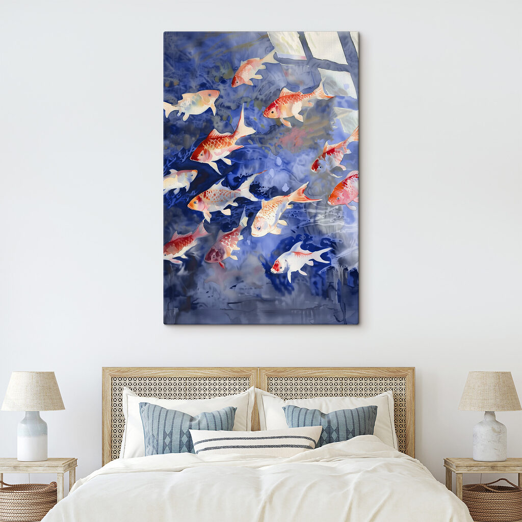 Carpas koi en azul — interior 1
