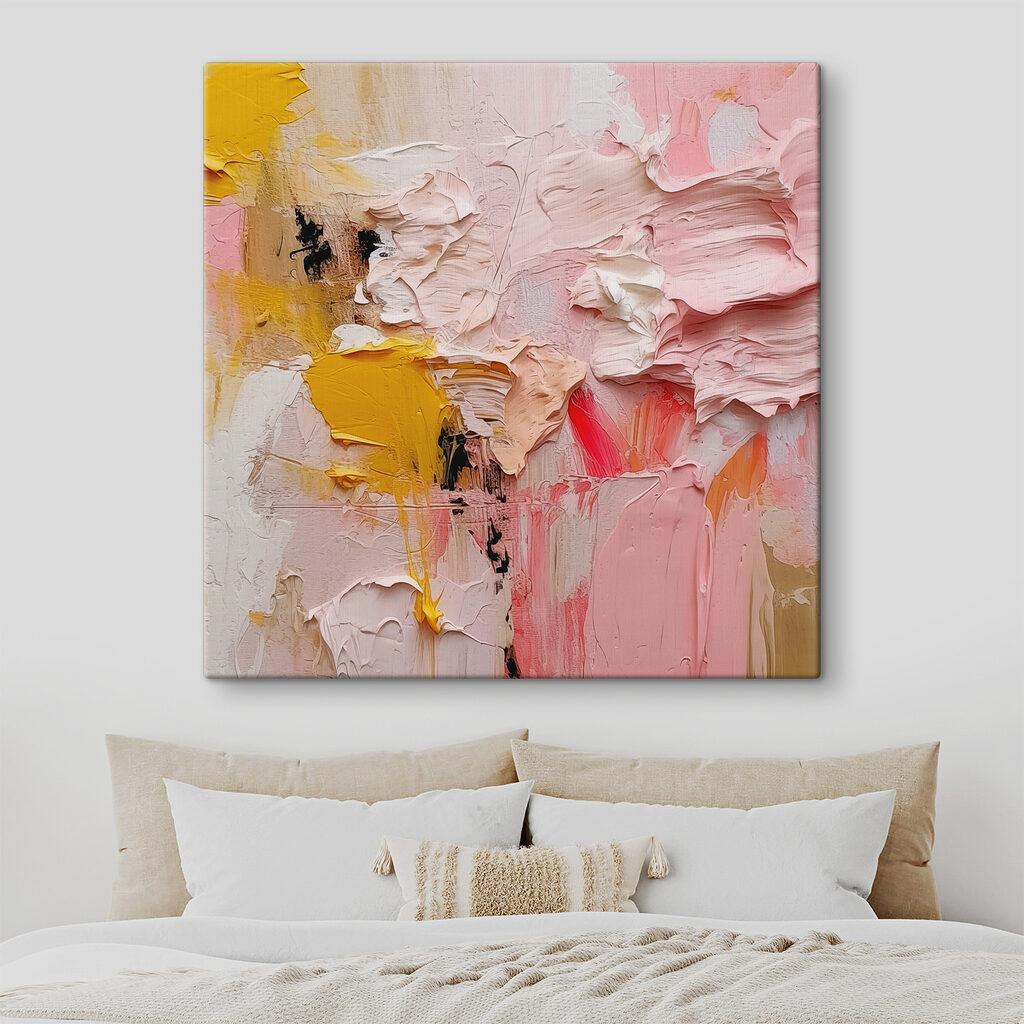 Pintura rosa y ocre en un interior