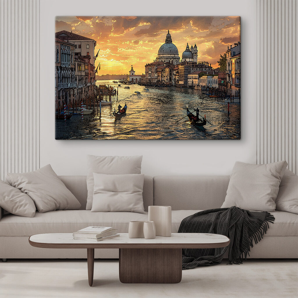 Venecia al atardecer en un interior