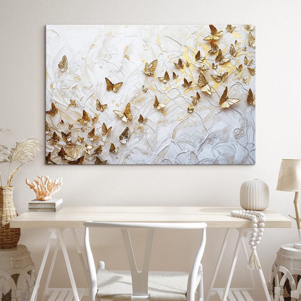 Mariposas sobre blanco — interior 1