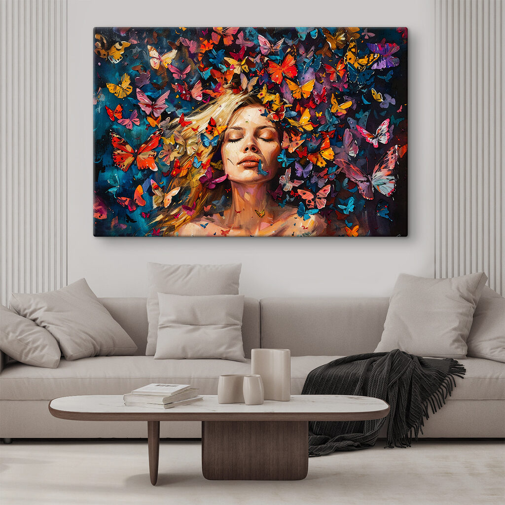 Rostro entre mariposas — interior 1