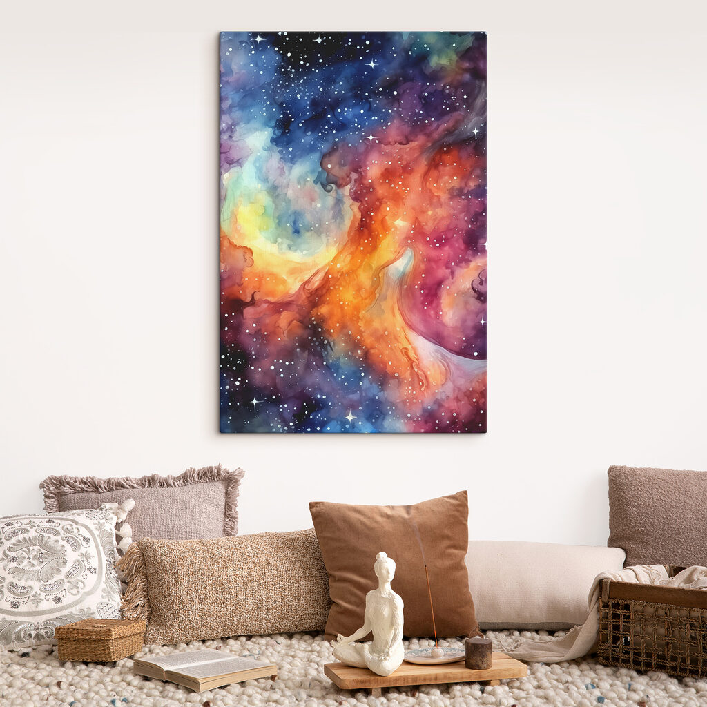 Nube de estrellas ardientes en un interior