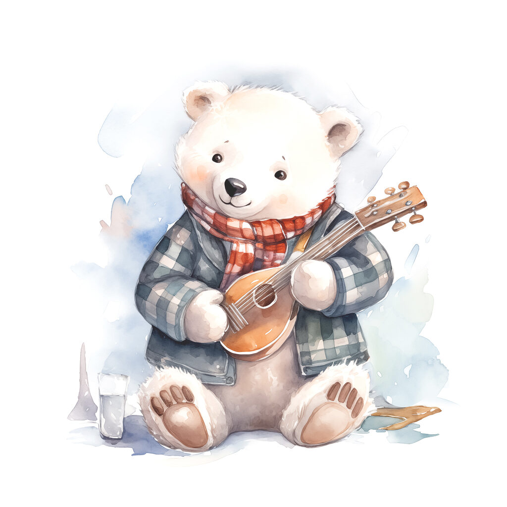 Osito con ukelele — diseño completo