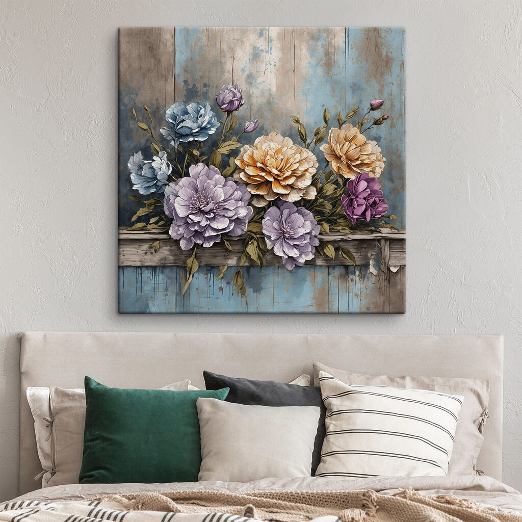 Flores sobre borde azul — interior 3