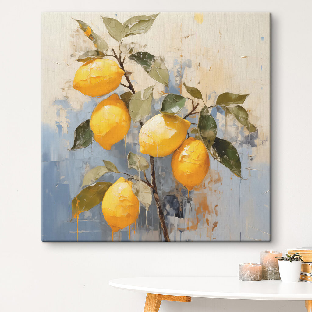 Rama de limones en un interior