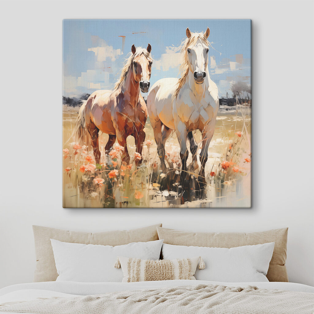 Dos caballos entre flores — interior 1