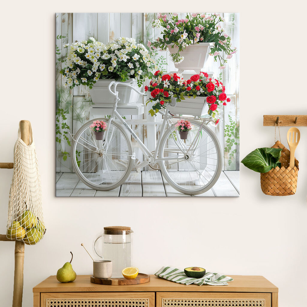 Bicicleta blanca, rosas rojas — interior 2