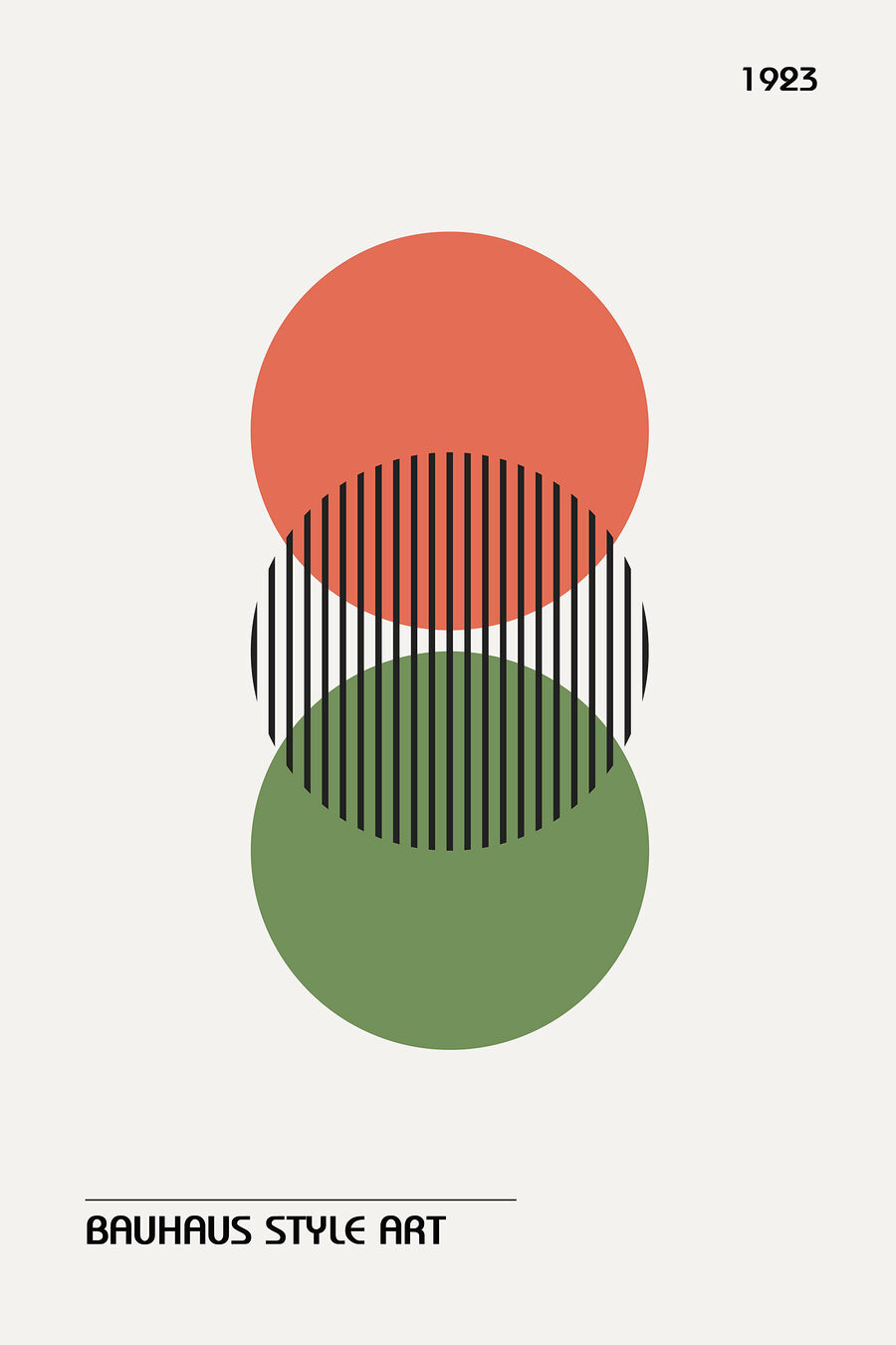 Dos círculos sobre líneas — diseño completo