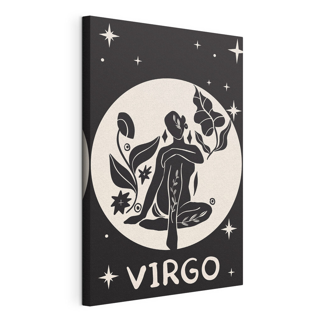 Virgo entre estrellas, lienzo tensado con el borde envolvente