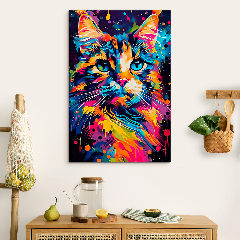 Gato entre salpicaduras — interior 1