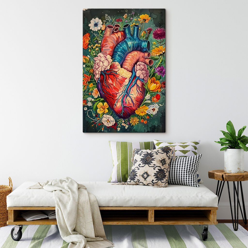Corazón entre flores — interior 3