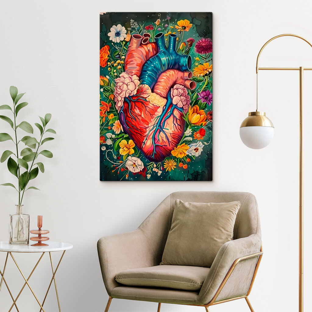 Corazón entre flores — interior 1