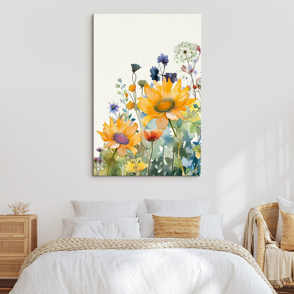 Girasoles entre flores azules — interior 2