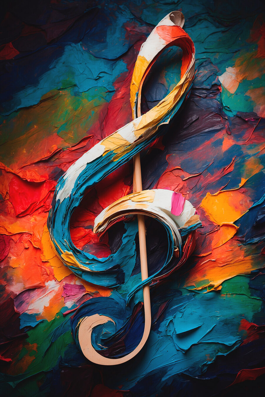 Clave de sol colorida — diseño completo