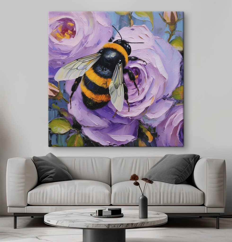 Abejorro sobre flor morada — interior 3