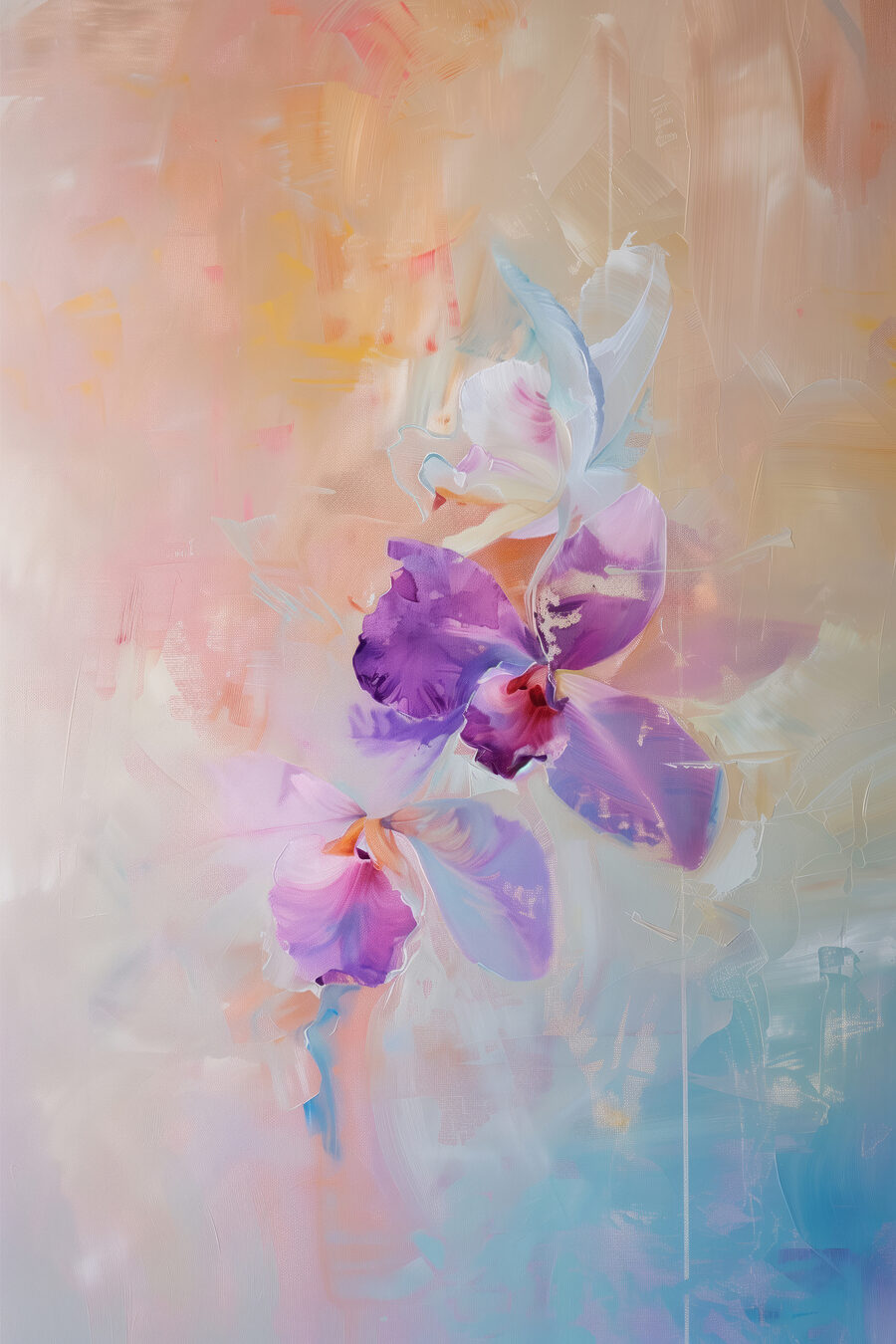 Orquídea en tono pastel — diseño completo
