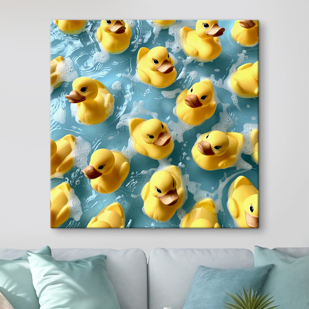 Patitos sobre agua azul — interior 2