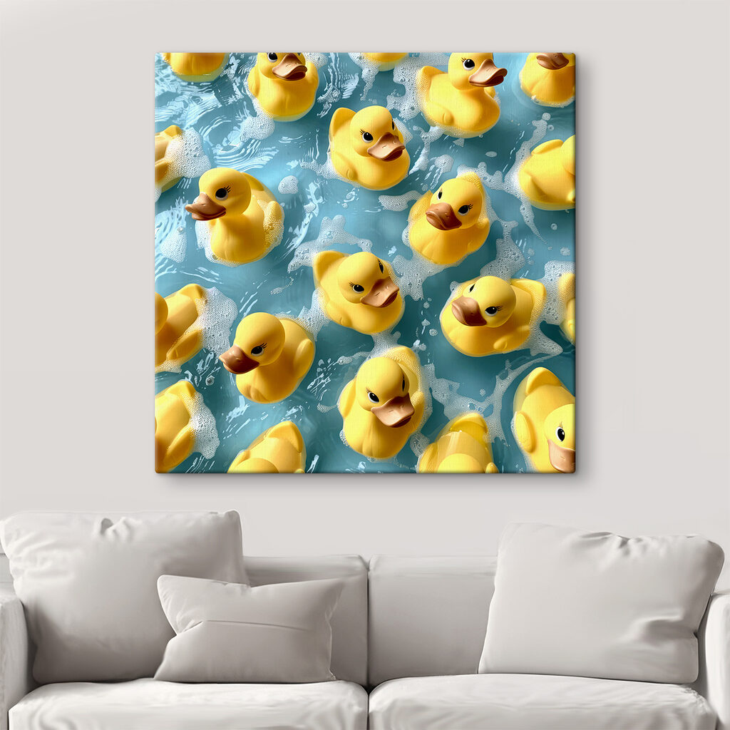 Patitos sobre agua azul — interior 3