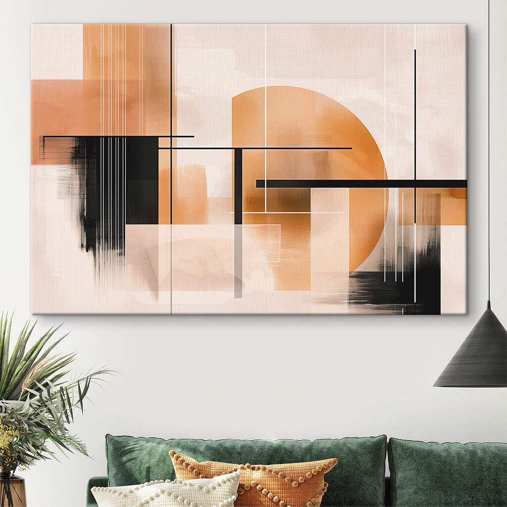 Círculo naranja entre líneas — interior 1