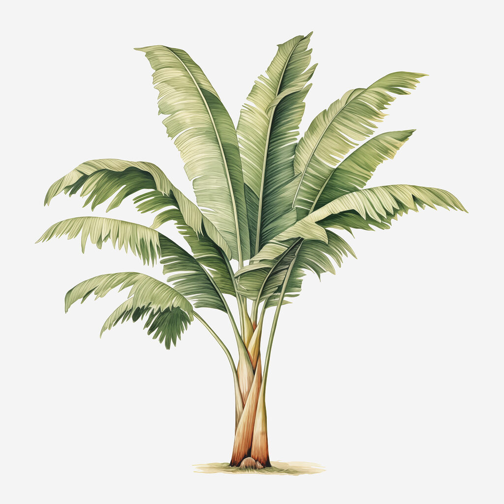Plátano en acuarela — diseño completo