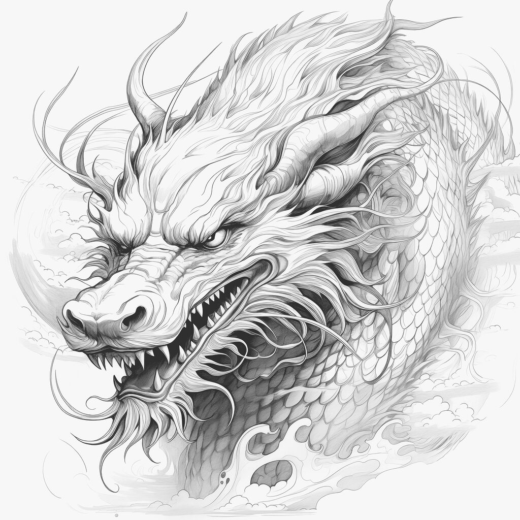 Dragón a lápiz — diseño completo