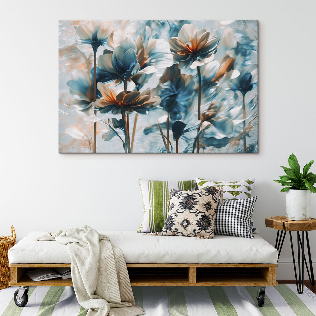 Flores azules sobre tallos — interior 2