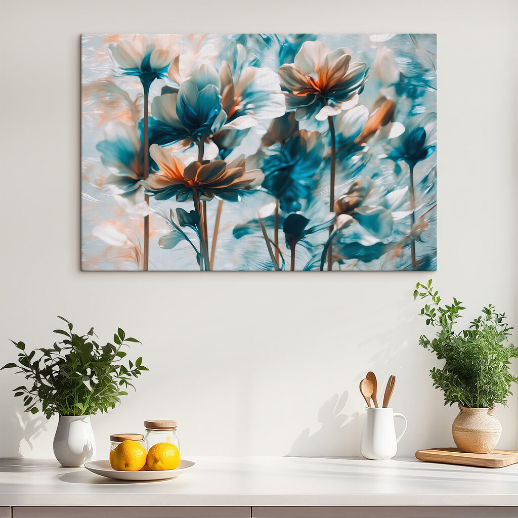 Flores azules sobre tallos — interior 3