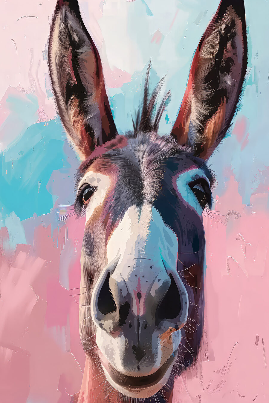 Burro sobre rosa — diseño completo