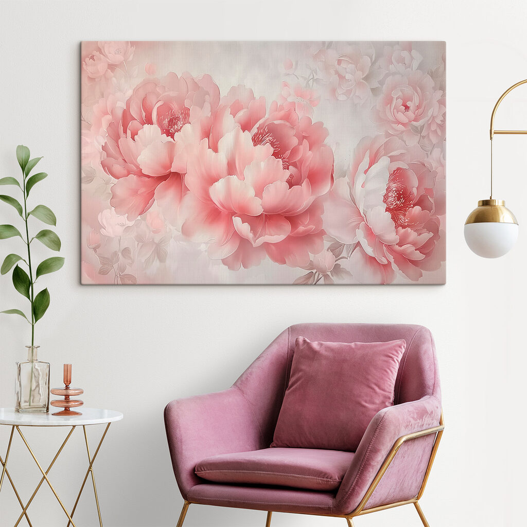 Peonías en rosa suave — interior 2