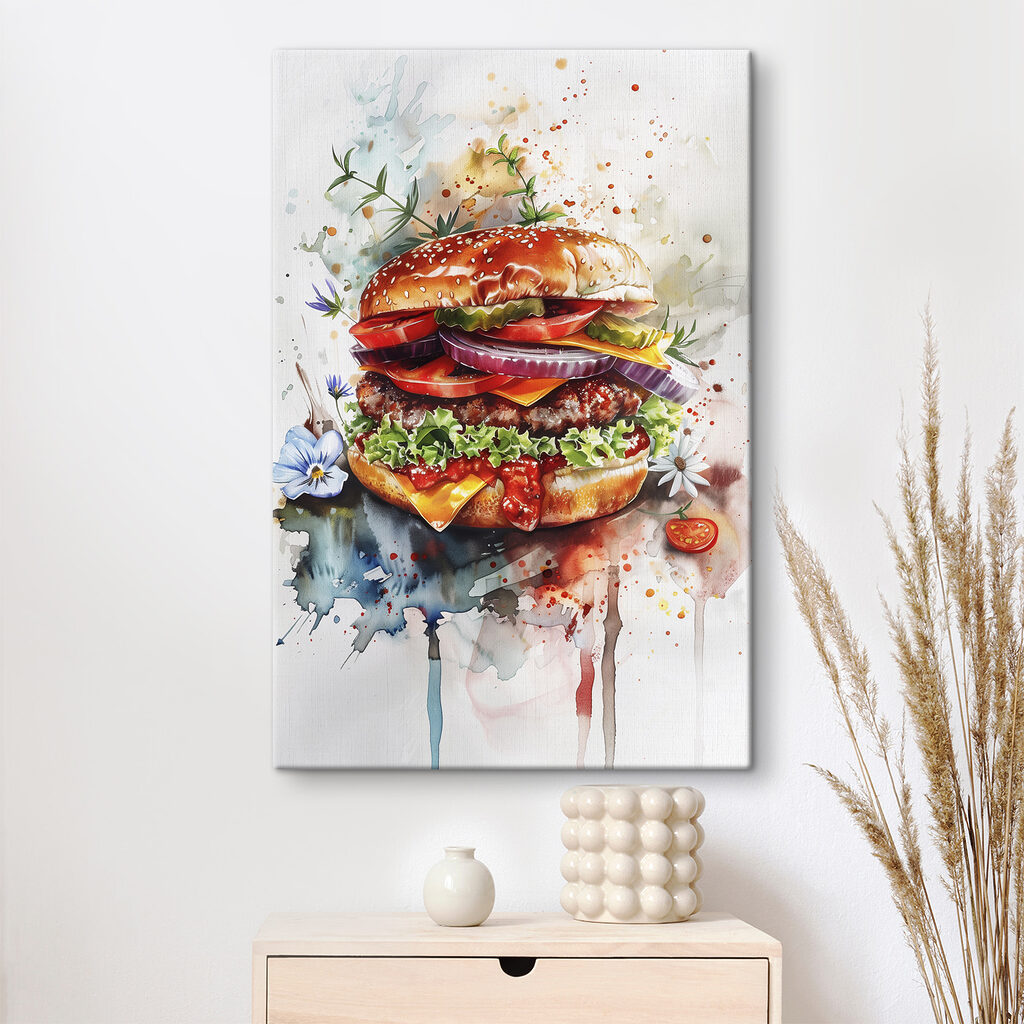 Hamburguesa en acuarela — interior 2