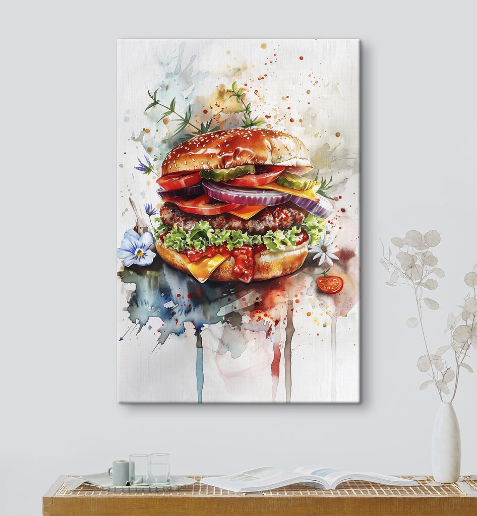 Hamburguesa en acuarela — interior 3