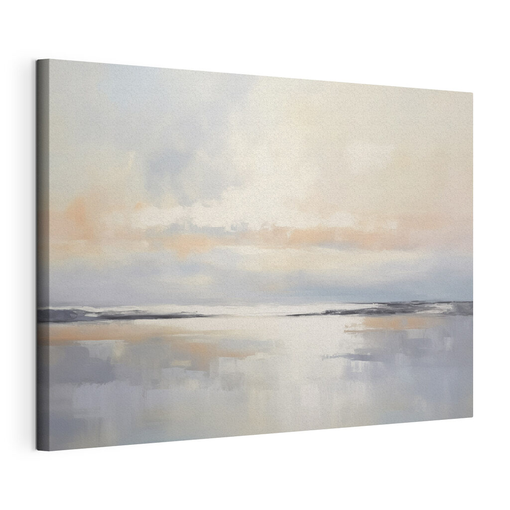 Horizonte en tonos pastel, lienzo tensado con el borde envolvente