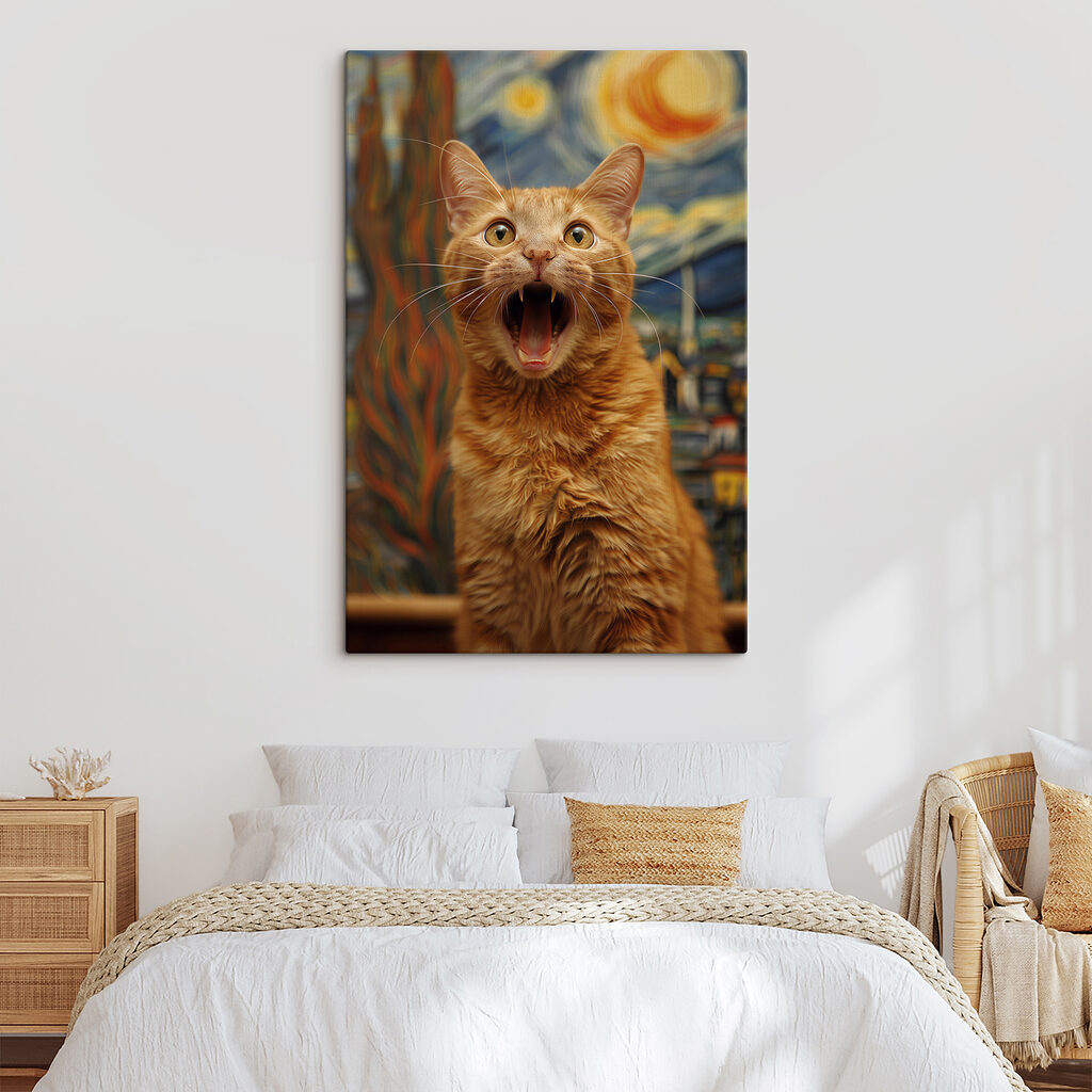 Gato en noche estrellada — interior 1