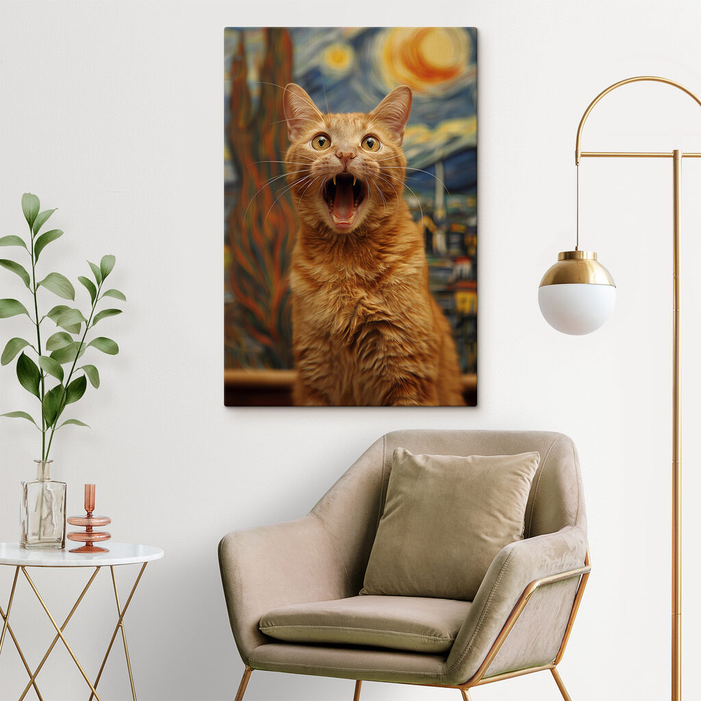 Gato en noche estrellada — interior 3