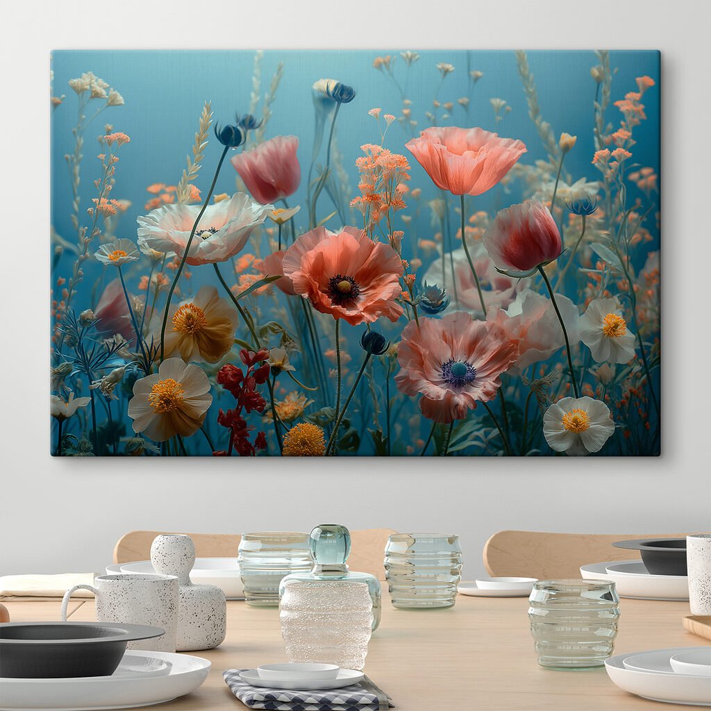 Amapolas bajo cielo turquesa — interior 1