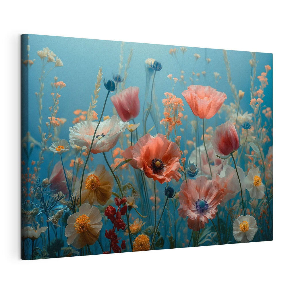 Amapolas bajo cielo turquesa — vista del producto