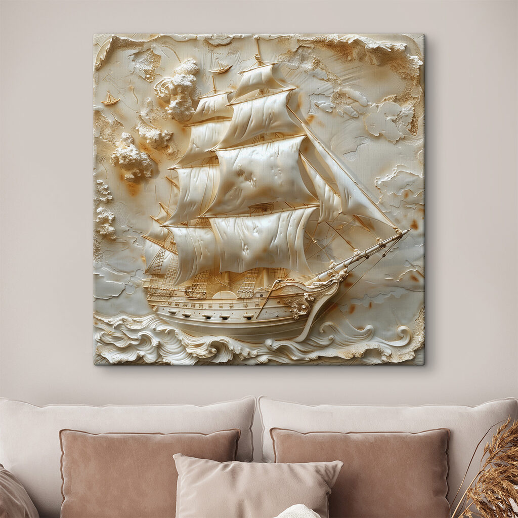 Velero entre olas blancas — interior 2