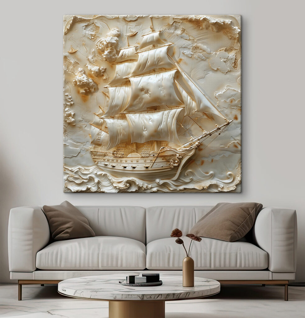 Velero entre olas blancas — interior 3