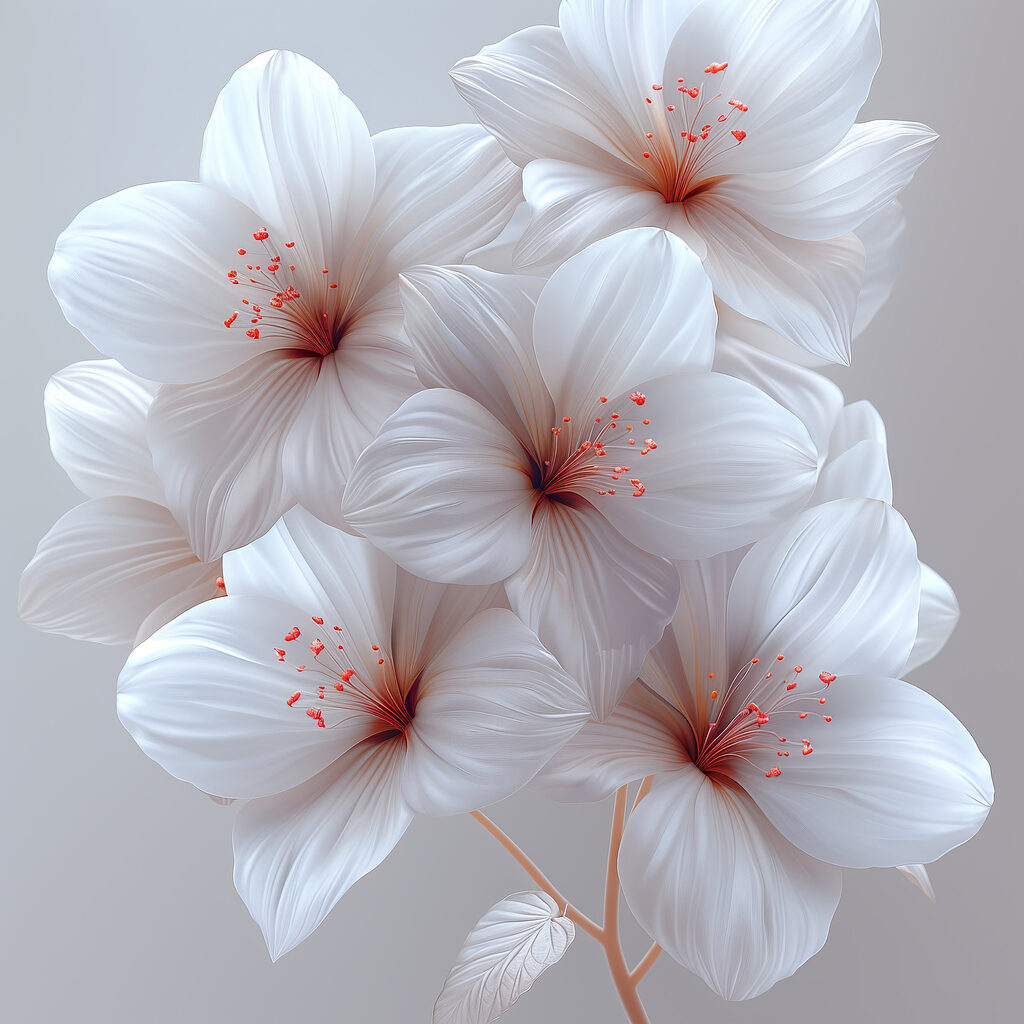 Flores con motas rosas — diseño completo