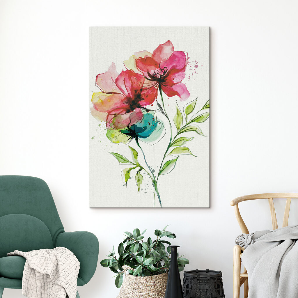 Dos flores en acuarela — interior 1