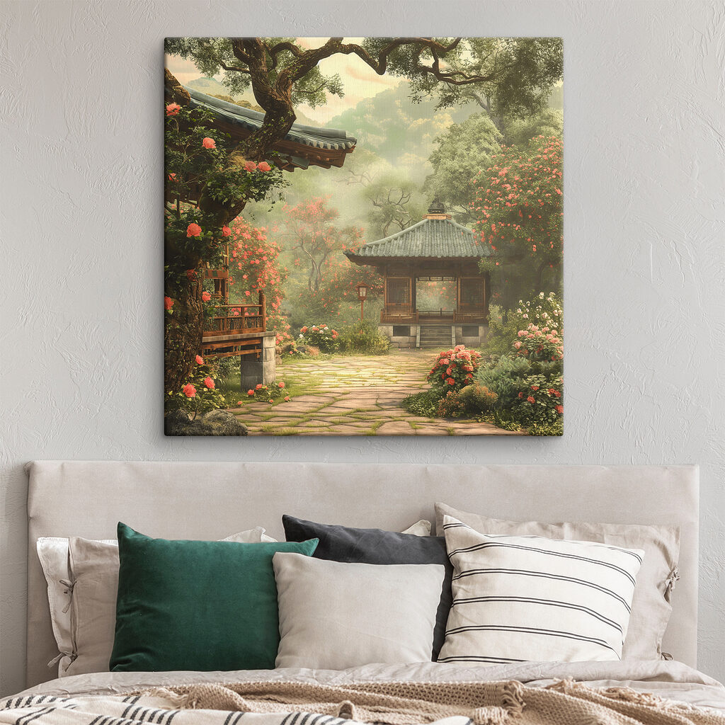 Sendero bajo árbol antiguo en un interior
