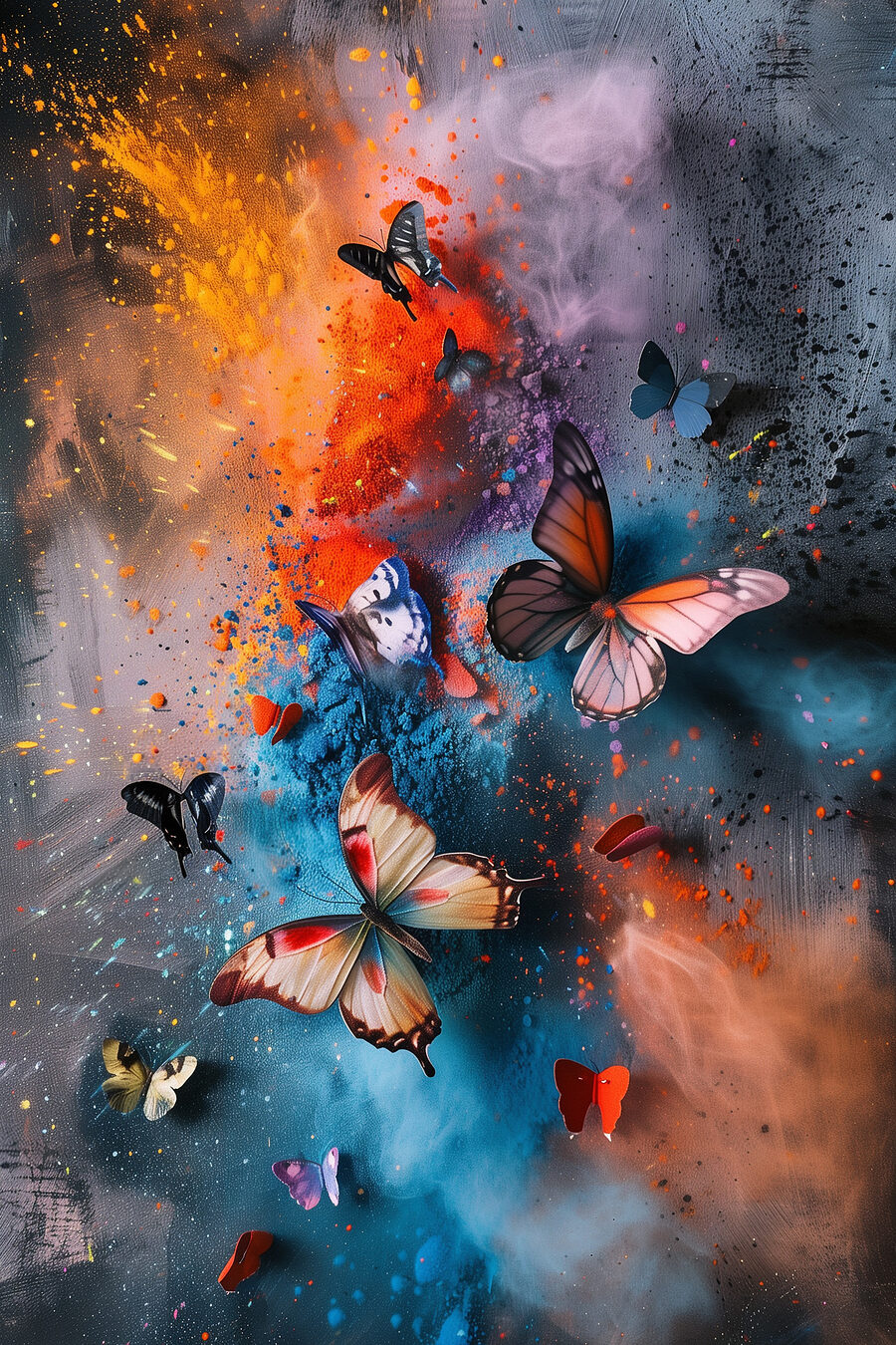 Mariposas en neblina — diseño completo