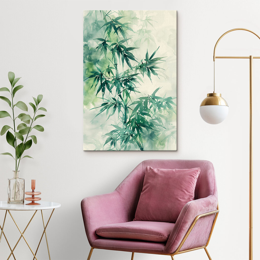 Bambú en niebla verde — interior 1