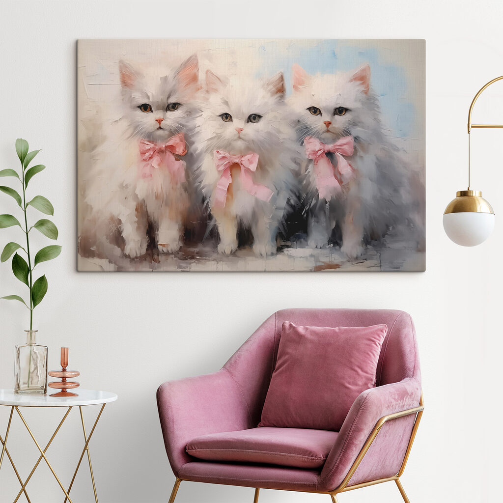 Gatitos con lazos rosas — interior 1