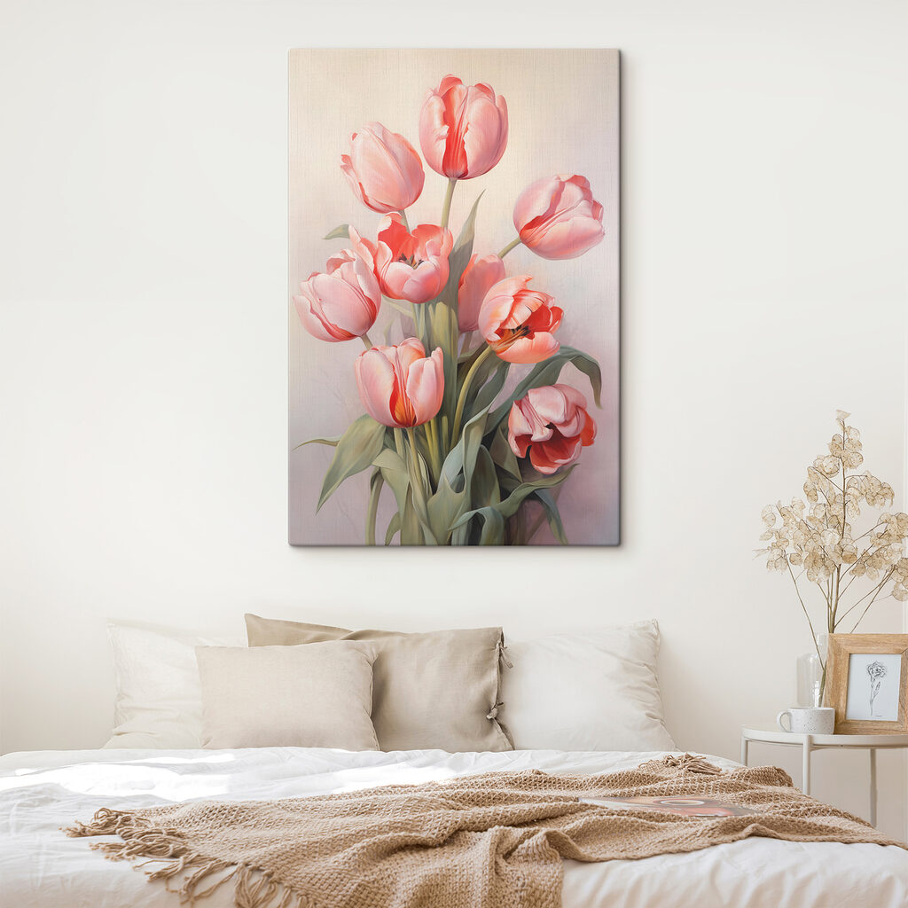 Tulipanes rosas al abrirse — interior 1