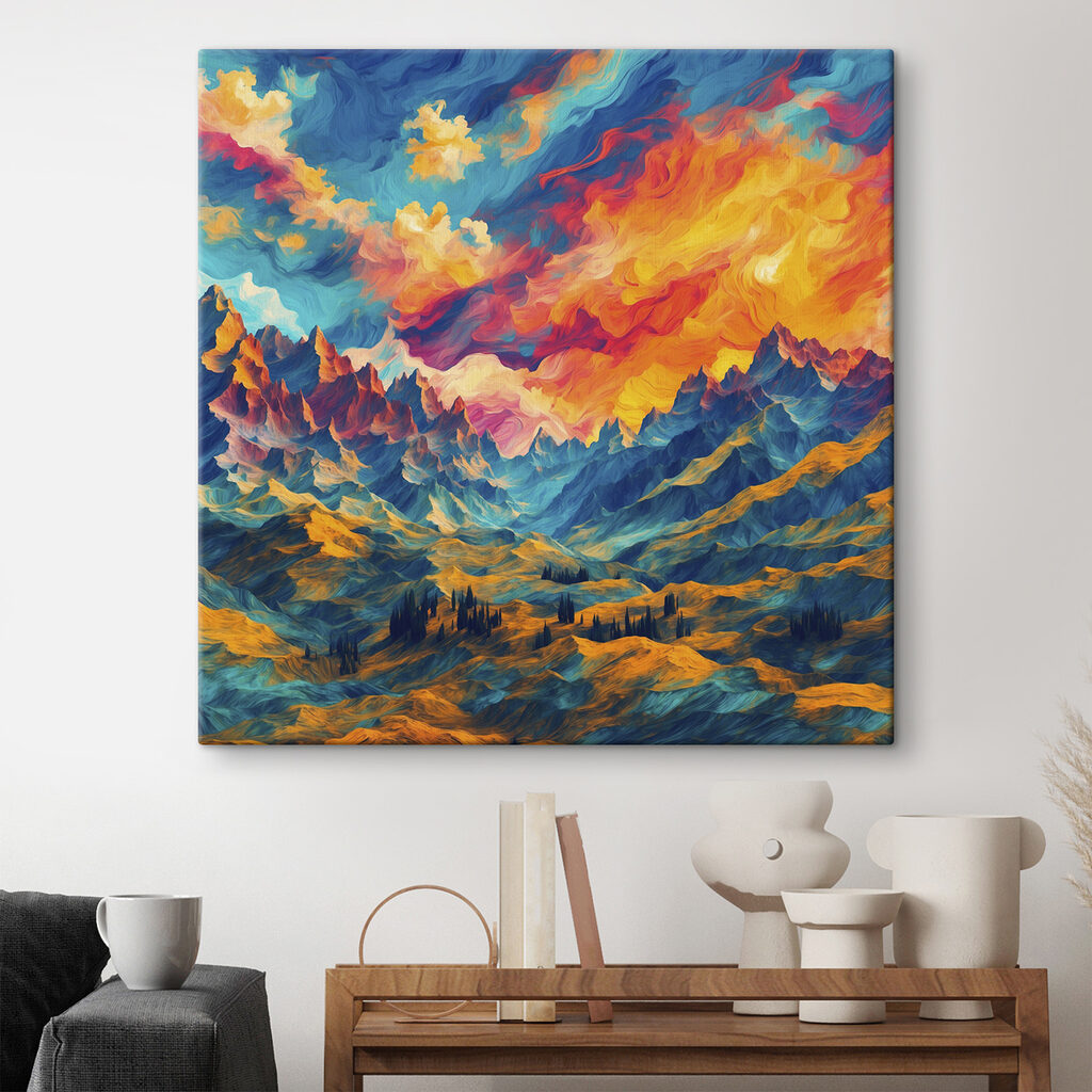Nubes encendidas sobre montañas — interior 1