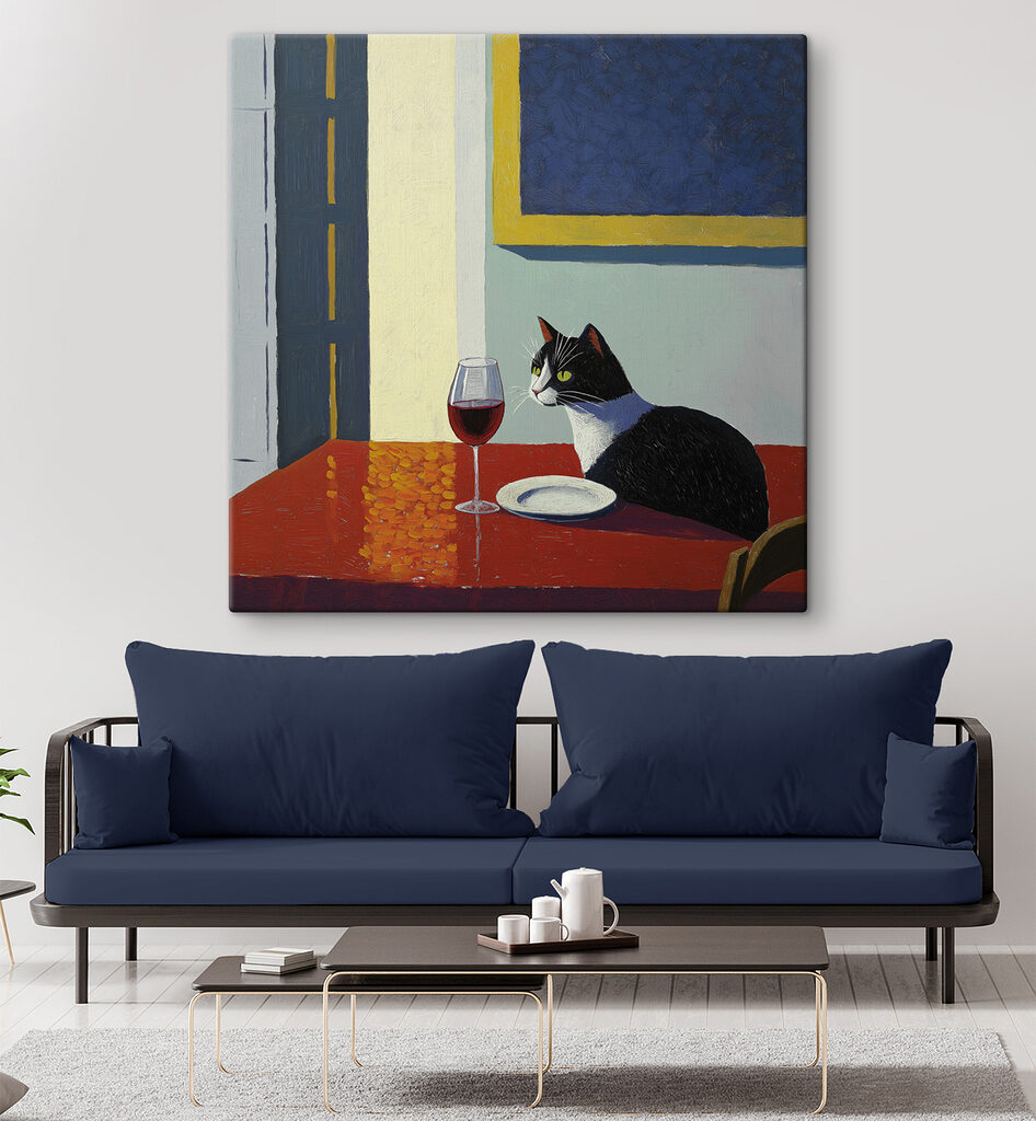 Gato junto al vino — interior 2