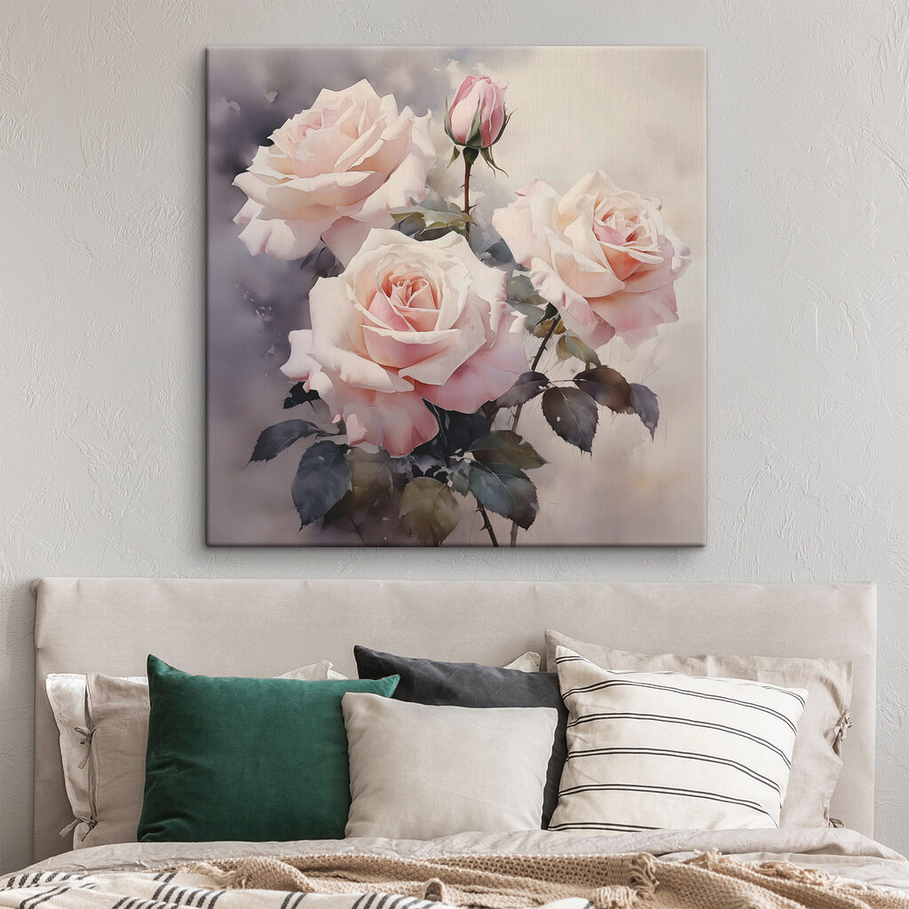 Rosas en rosa pálido en un interior
